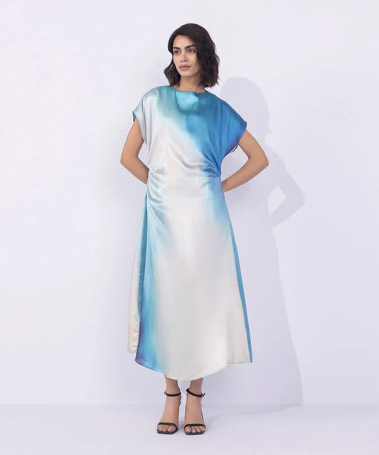 Printed Midi Satin Dress