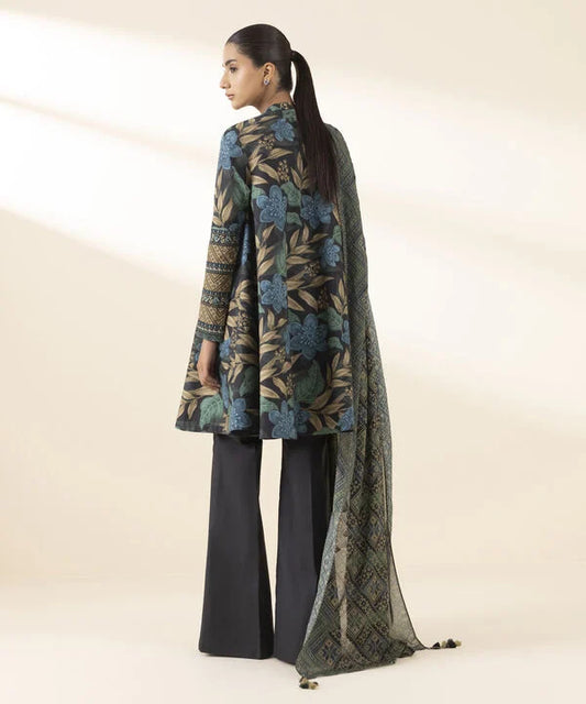 2 Piece - Embroidered Cotton Suit